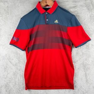 Adidas USA Golf Polo Shirt Mens M Moisture Wicking Athletic ClimaChill Stretch‎
